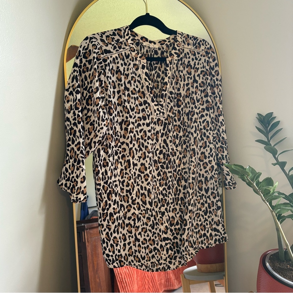 Maurices Animal Print Blouse - Brown and Black